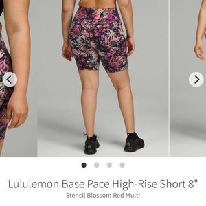 Lululemon Base Pace High Rise Biker Shorts